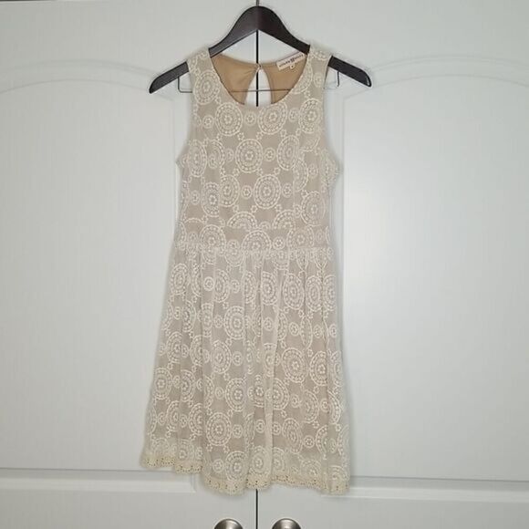 Altar'd State Cream Eyelet A-line Dress - Picture 1 of 11